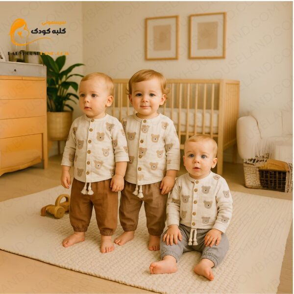 بلوز شلوار مسلین Minibubbles 22008