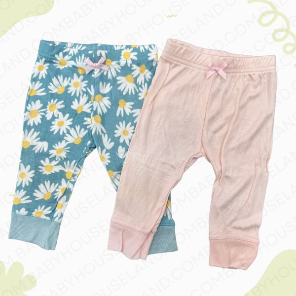 شلوار ۲عددی طرح گل hudson baby 01298