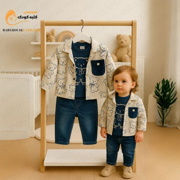 ست پیراهن شلوار 3تیکه mamo baby 6054