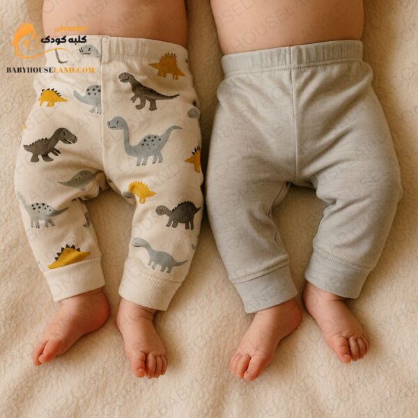 شلوار ۲عددی طرح دایناسوری hudson baby 01290