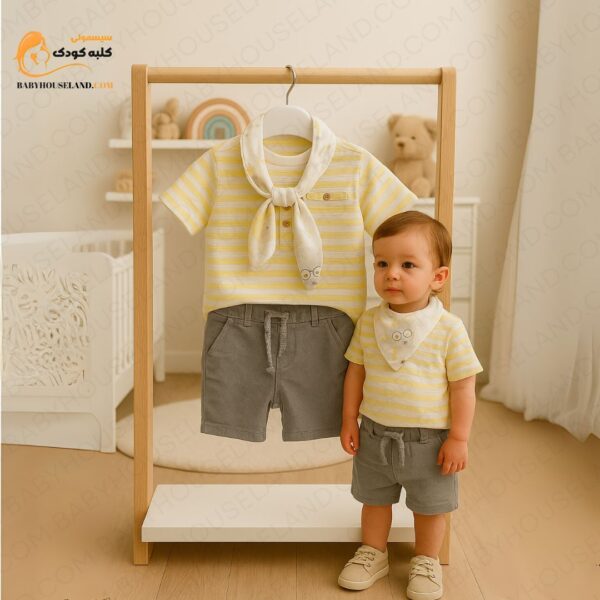 ست پیراهن شورتک 3تیکهtop kids 612