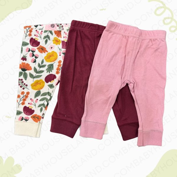 شلوار 3عددی طرح گل hudson baby 00658
