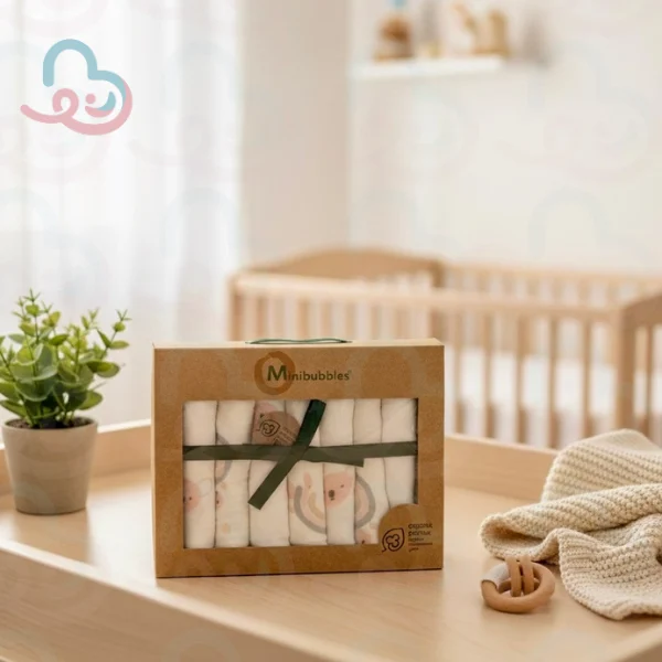 دستمال آروغ گیر بسته ۷عددی طرح کوالا Minibubbles ۱۰۰۱